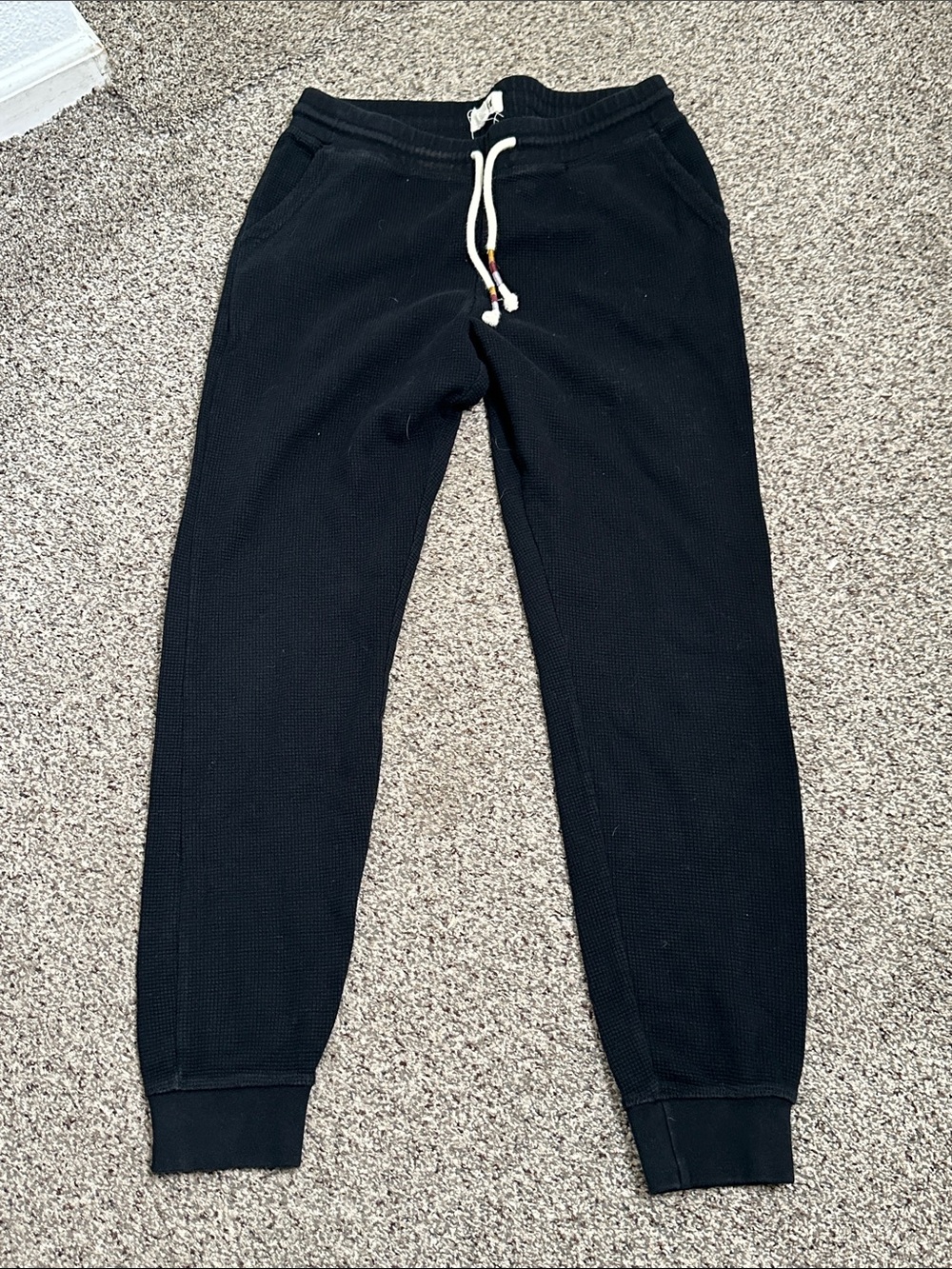 Pact organic cotton Black Thermal Jogger Pants with Drawstring size s - Picture 1 of 8